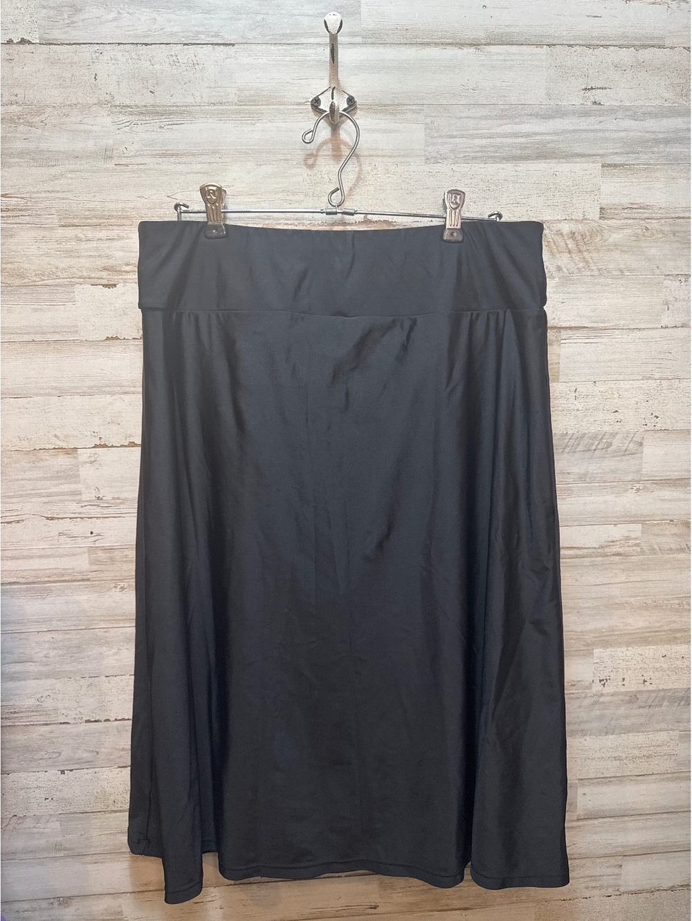 MODLI BLACK SATIN SKIRT WITH LEGGINGS WOMEN MODEST SWIM SKIRT ACTIVEWEAR SIZE XL